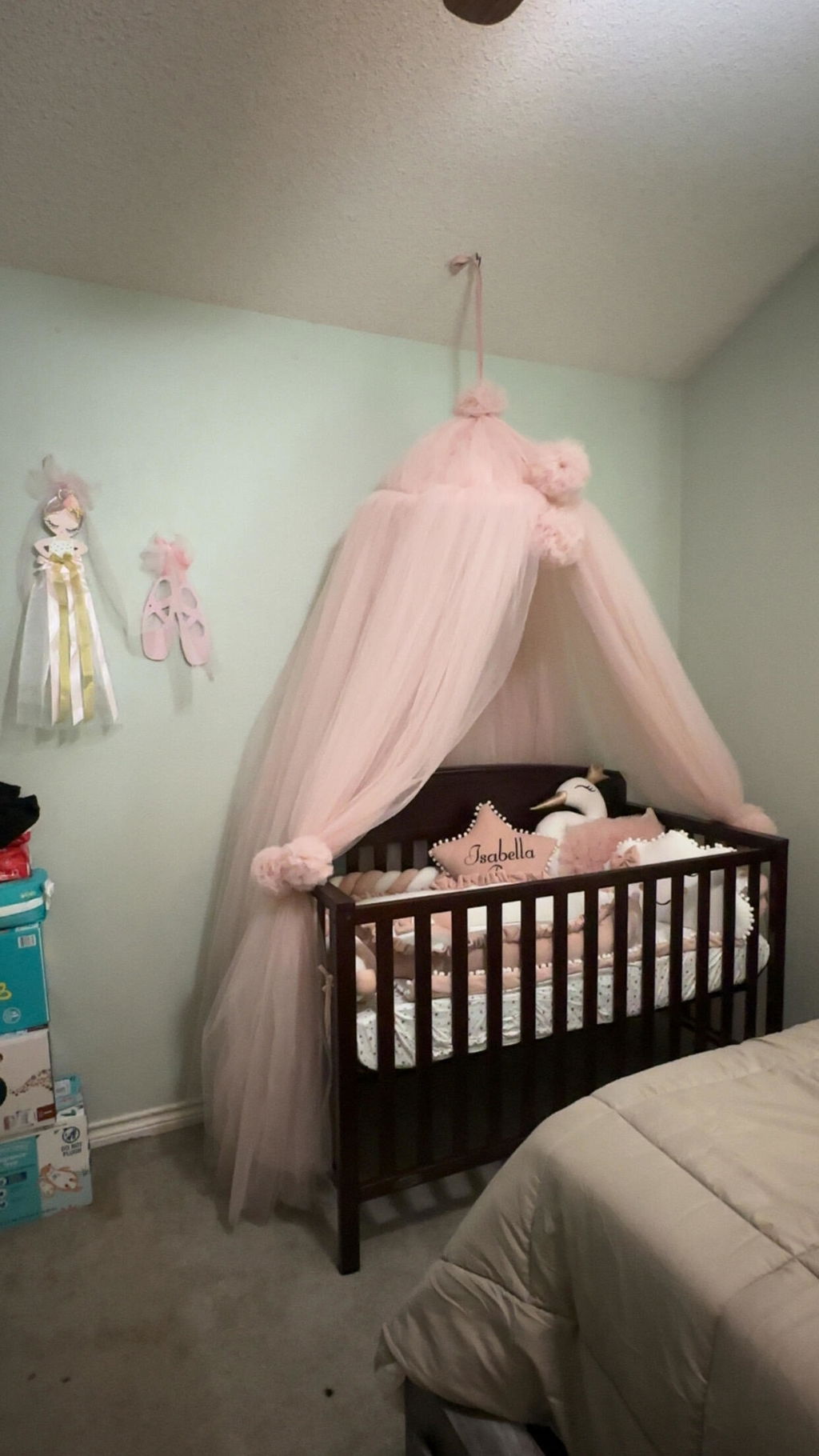 Baby Girl Bedding Set Light Blush - Princess Swan, Star & Cloud