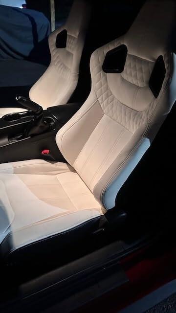 KARNOX Legacy X 8005 Universal Racing Seats Pair - Black Red Stitch
