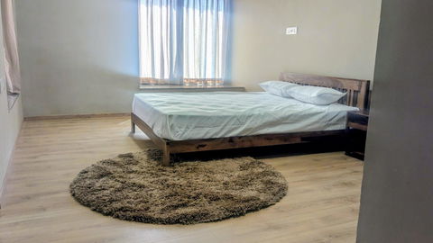 Beige Colour Soft Microfiber Round Carpet – 2 inch Extra Fluffy long pile Premium Quality & Anti-Skid Rubber Backing