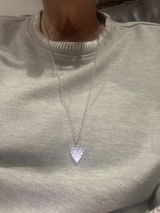 Chunky Silver Hammered Heart Necklace
