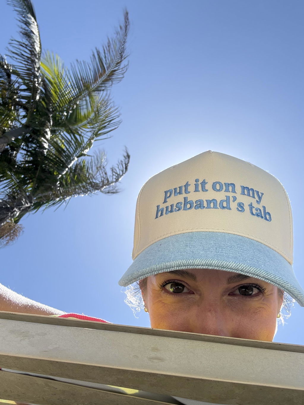 Put It On My Husband's Tab Two-Toned Vintage Hat