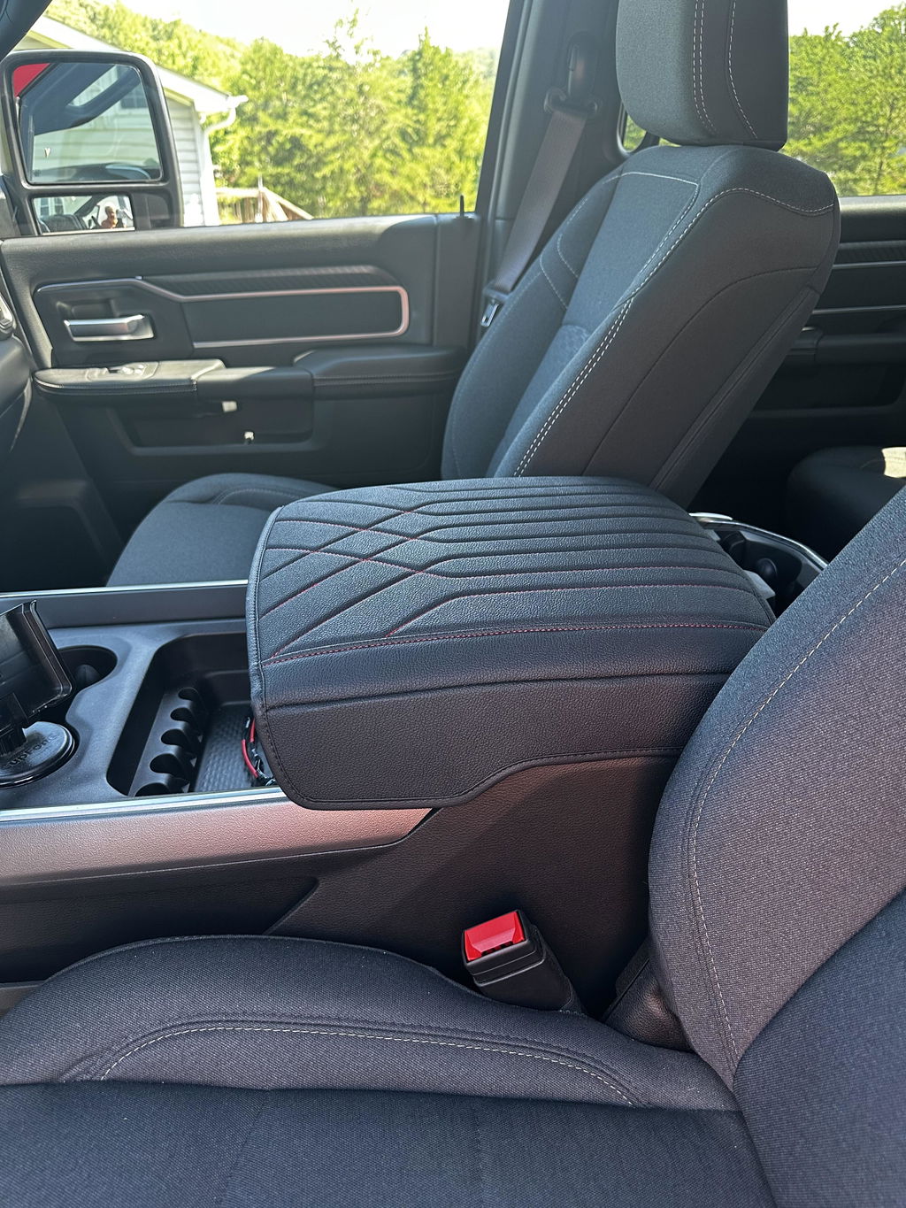 Center Console Armrest Cover for Bucket Seat 2019-2026 Dodge Ram 1500 2500 3500