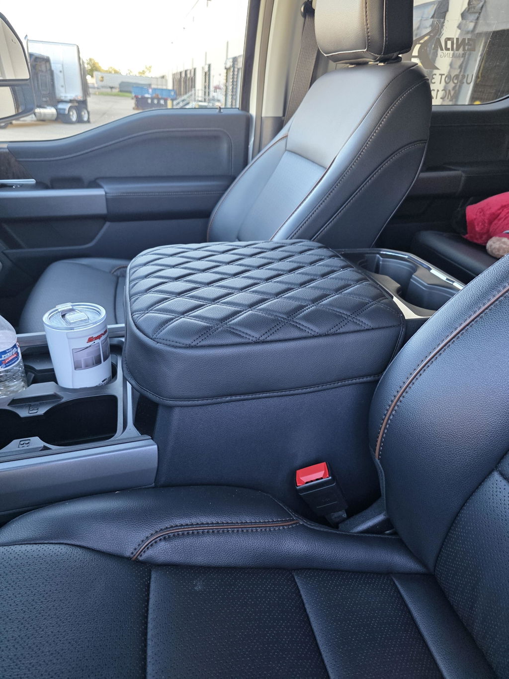 Center Console Cover Pad for Bucket Seat 2023-2026 Ford F250 F350 F450 F550 Super Duty