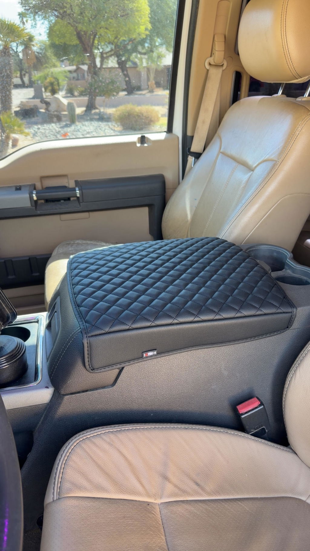Center Console Cover Pad for Bucket Seat 2011-2016 Ford F250 F350 F450 F550 Super Duty