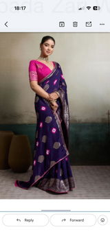 KcPc New Dola Silk Saree with Banarasi Upada Zari Weaving  PF
