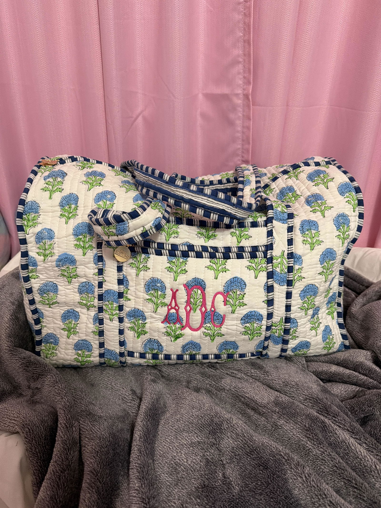 Quilted Block-Print Tote Bag – KenzKustomz