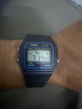 Casio Men's Watch Vintage Collection Digital, Black Dial Black Resin Strap, F-91W-1DG