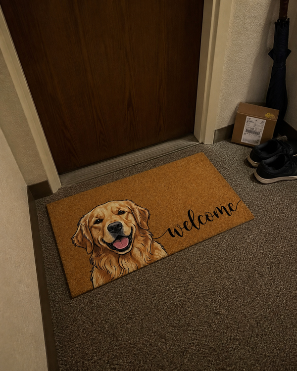 Personalized Pet Photo Doormat, Custom Dog Cat Name Welcome Mat customer review photo