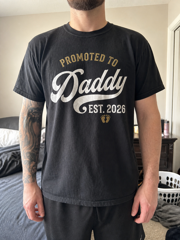 Promoted to Daddy Est 2026 Shirt, New Dad Gift Tee customer review photo