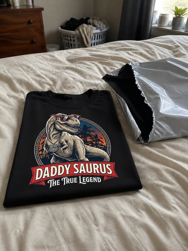 Daddysaurus T-Rex Shirt for Dad, Funny Dinosaur Father Tee customer review photo
