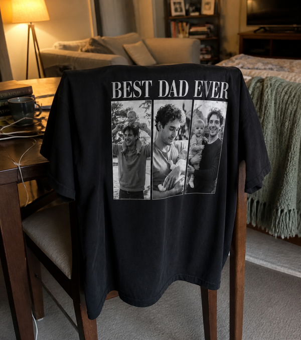Custom Photo Shirt for Dad, Best Dad Ever Vintage Tee, Father's Day Gift customer review photo