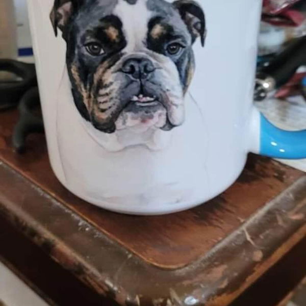 Custom Pet Photo Mug with Name, Funny Dog Mom Coffee Cup Gift customer review photo