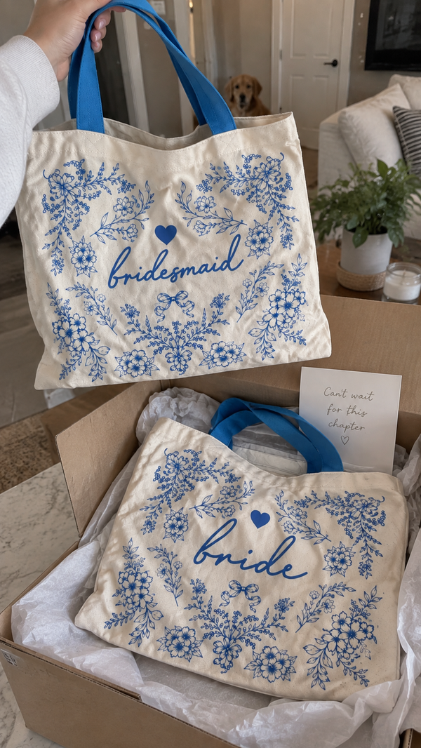 Bride Tribe Floral Heart Bridal Party Gift Canvas Tote Bag customer review photo