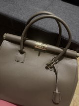 Bolso de mano en Piel Pregato Classic Taupe oscuro