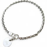 Vintage Gucci Round Tag Logo Necklace in Hallmarked Sterling Silver