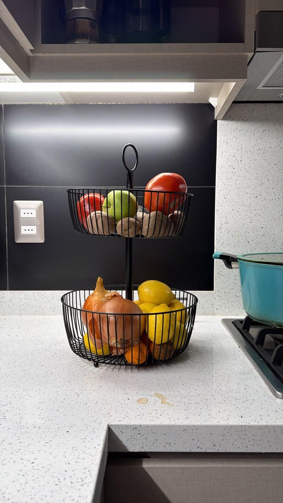 Canasto Frutas 2 Niveles Home Logics