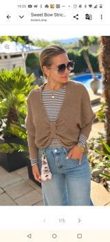 Sweet Bow Strickpullover – Camel