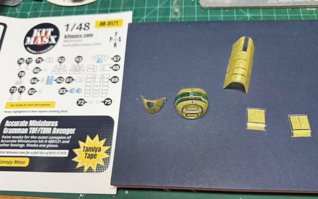Accurate Miniatures Grumman TBF/TBM Avenger 1/48 Canopy Paint Masks, Kit # 480121 (48017)
