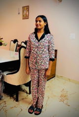 Cotton Front-open nightwear set