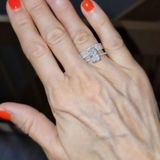 3.5 CT Radiant Solitaire & Pave Moissanite Engagement Ring