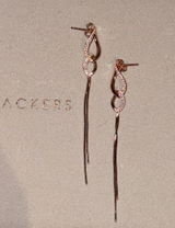 Rose Gold Oval Drop Earrings