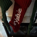 Custom Name Knitted Stockings, Large 18” Embroidered Customized Stocking -A