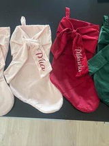 Personalized Velvet Bow Christmas Stocking – Embroidered Name