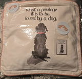 Personalized “To Be Loved by a Dog” Collection – Custom Dog Name Square Pillow, Towel & Magnet
