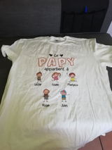 Ce Papa Papy  Appartient À - T-shirt personnalisé pour Père Grand-père