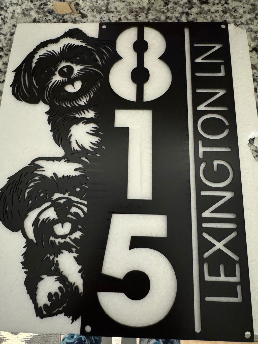 Dog House Number, Dog Address Sign | Personalized Metal House Number Plaque