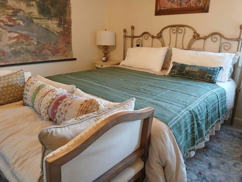 Soft Green Indian Wool Throw Blanket, Handwoven Sofa Coverlet with Quiet Calm Bedroom Layer - SAGE