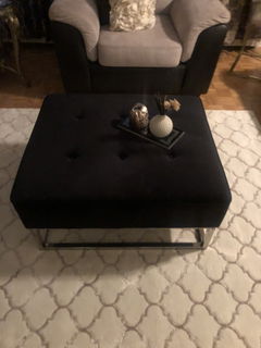 Wellington Chrome Upholstry Ottoman