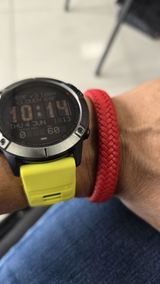 PULSERA CUERO TRENZADO: ROJO