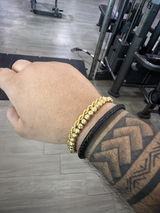 Pulsera de cuero trenzado 5 mm: Negro