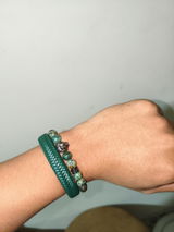 Pulsera de cuero trenzado: Café