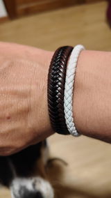 Pulsera de cuero trenzado: Café