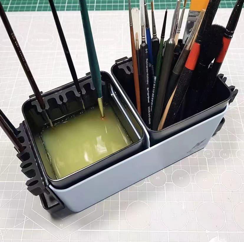 KRYDRUFI All-in-One Modular Art Box Basic Set — with 4PCS Wet Palette and 50CPS Miniature Mixing Papers and 2PCS Foam