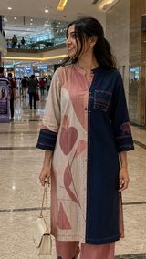 Urban Muse Handcrafted Cotton-Linen Kurta Set