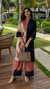 Urban Muse Handcrafted Cotton-Linen Kurta Set