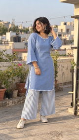 Blue Breeze Linen & South Cotton Co-Ord Set