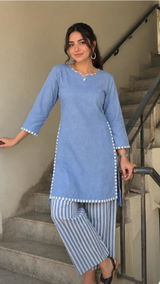 Blue Breeze Linen & South Cotton Co-Ord Set