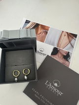 Dainty Freshwater Pearl Huggie Hoop Earrings