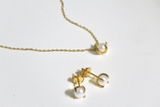 Freshwater Pearl Dainty Necklace Earrings Set