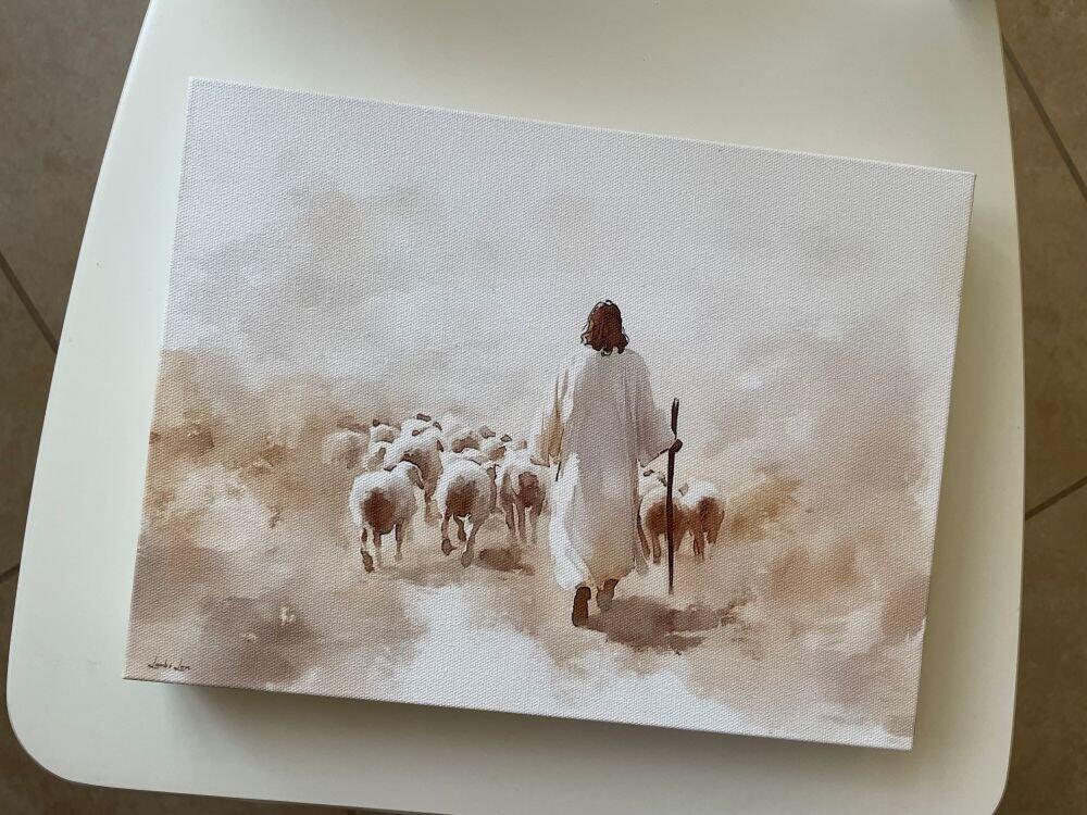Jesus with His Flock of Sheep, John 10:11 the Good Shepherd Wall Art