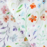 Double Gauze Printed Flowers Off White
