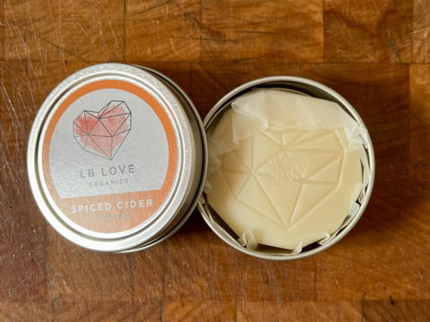 Organic Spiced Cider Hard Lotion Bar – Solid Moisturizer, Plastic-Free | LB Love Organics