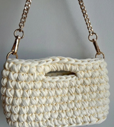 Sac au Crochet Crème avec Fil Doré – Élégant, Raffiné et Unique