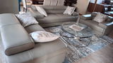 Crystal Glass Coffee Table in Silver