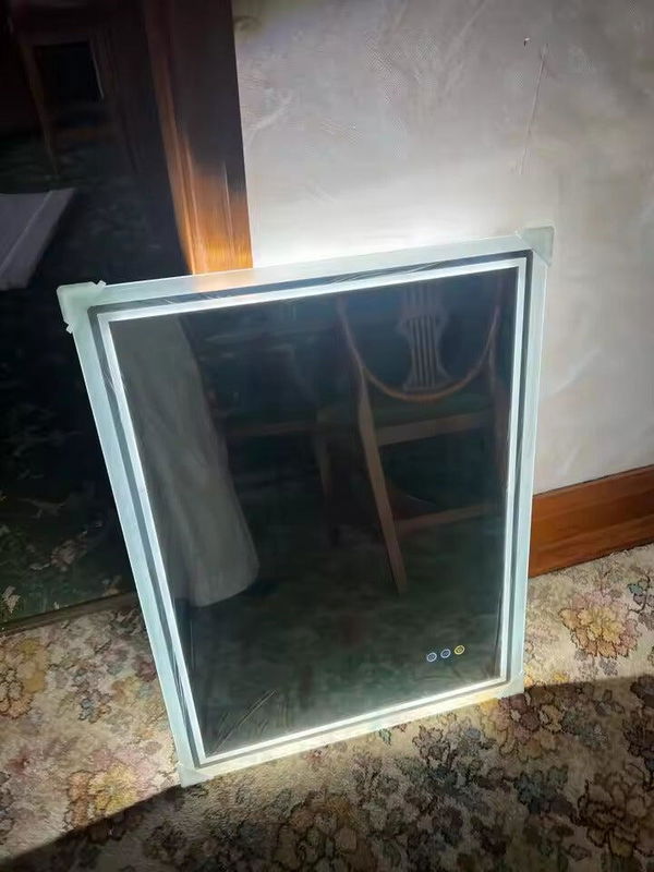 Customer photo of Large Rectangle Backlit Bathroom Mirror with Touch Controls
