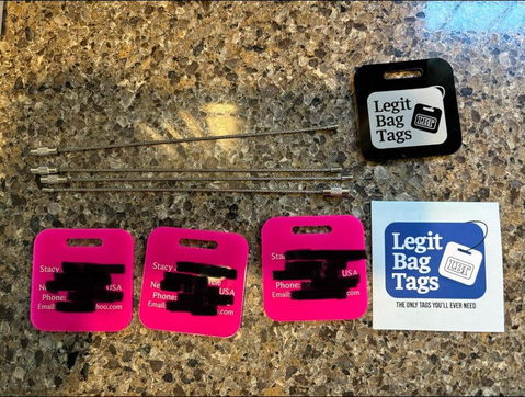 Custom Acrylic Luggage Tags - 3 or 6 Pack